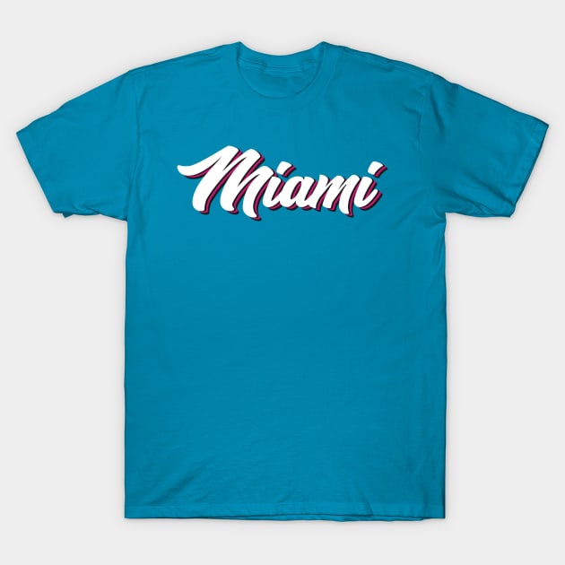 MIAMI VICE ON WHITE T-Shirt by origin illustrations